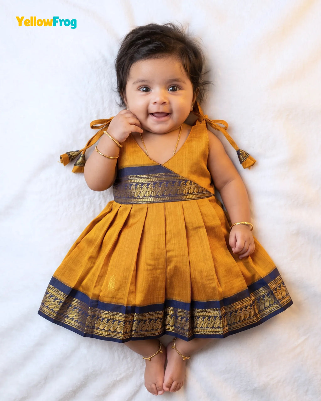 Newborn Kalyani Cotton Cotton Traditional Dress - Mustard LF2052