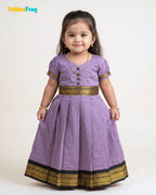 Girls Kalyani Cotton Cotton Full Gown - Lilac Gown PG731
