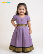 Girls Kalyani Cotton Cotton Full Gown - Lilac Gown PG731