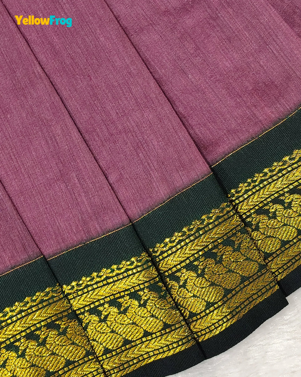 Girls Kalyani Cotton Cotton Full Gown - Mauve Black Zari PG730