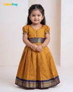 Girls Kalyani Cotton Cotton Full Gown - Mustard Gold PG729