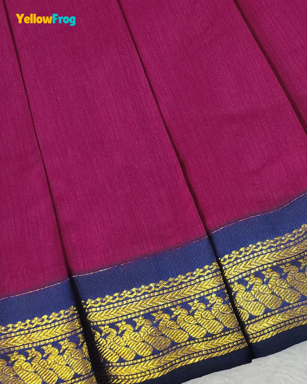 Girls Magenta Kalyani Cotton Halter Neck Pavadai Set PPP2166