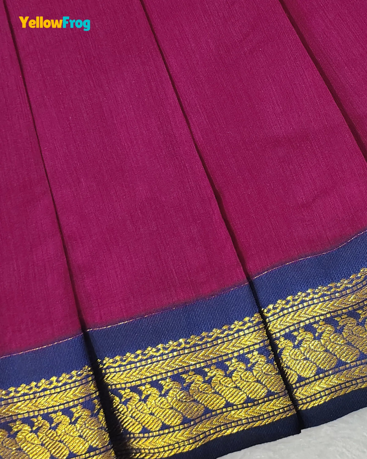 Girls Magenta Kalyani Cotton Halter Neck Pavadai Set PPP2166