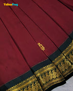 Girls Kalyani Cotton Halter Neck Pavadai Set - Dark Maroon Skirt Top PPP2169