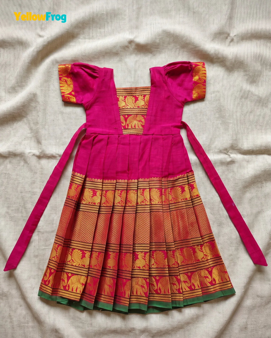 Girls Fuscia Pink Kalyani Cotton Gown - PG750