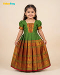 Girls Olive Geen Kalyani Cotton Gown - PG751