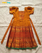 Girls Ochre Orange Kalyani Cotton Gown - PG752
