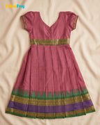 Girls Onion Pink Chettinad Cotton Full Gown - PG746