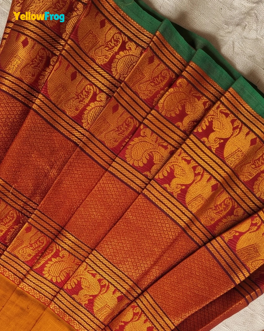 Girls Ochre Orange Kalyani Cotton Gown - PG752