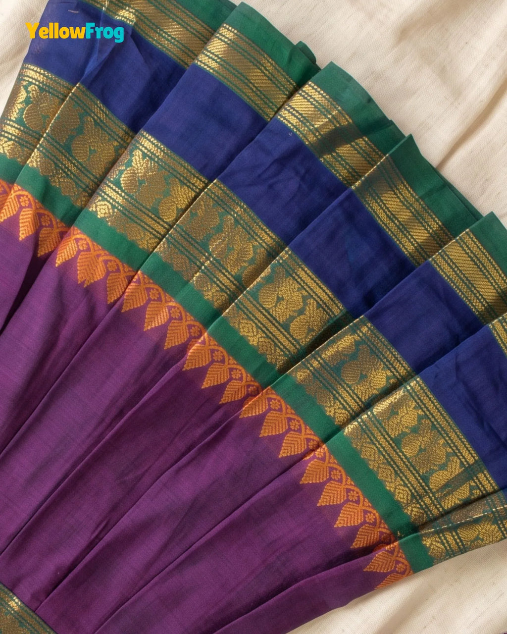 Girls Voilet Chettinad Cotton Full Gown - PG737