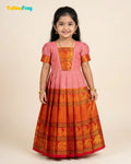 Girls Coral Pink Kalyani Cotton Gown - PG754