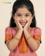 Girls Coral Pink Kalyani Cotton Gown - PG754