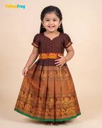 Girls Maroon Kalyani Cotton Full Gown - PG755