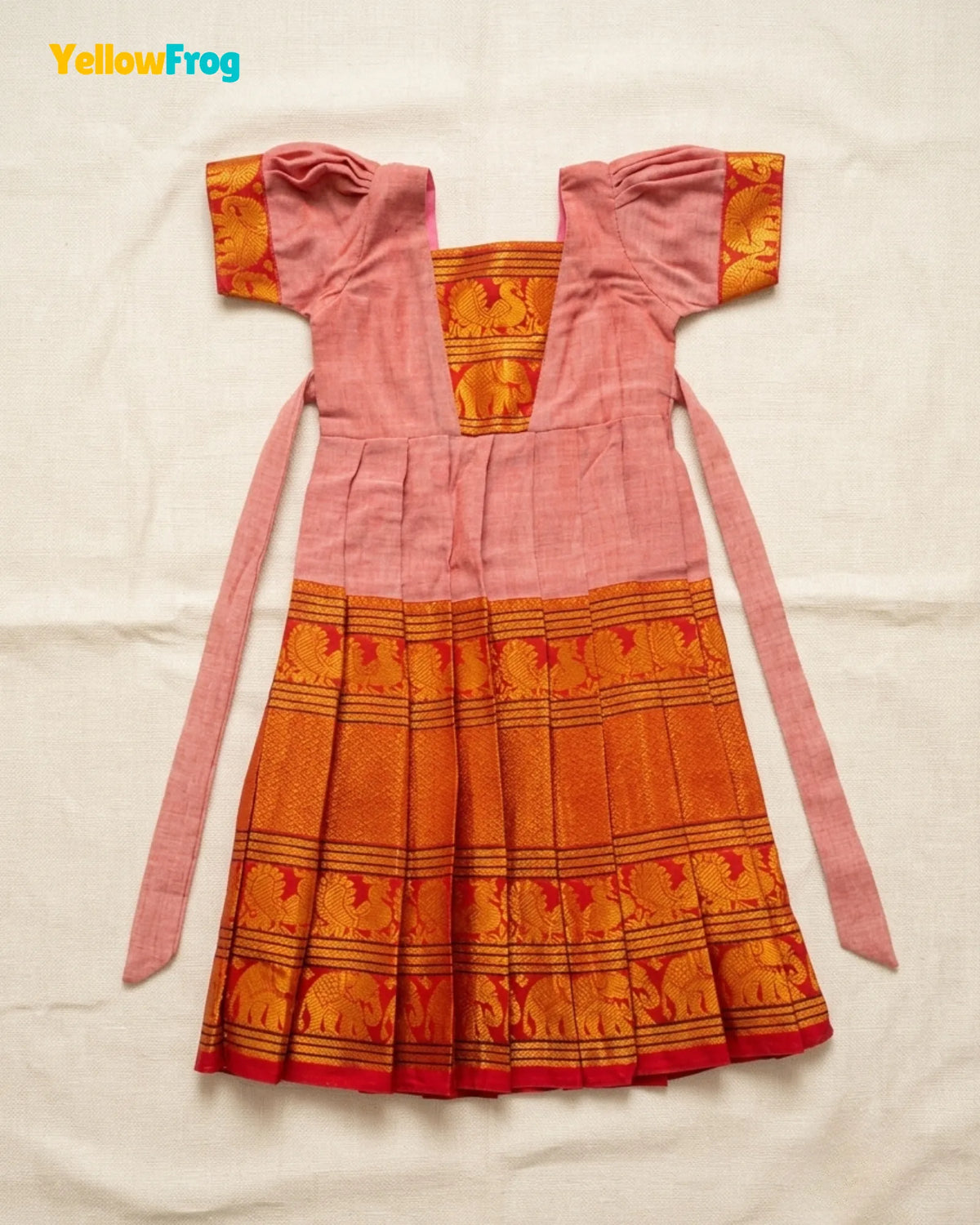 Girls Coral Pink Kalyani Cotton Gown - PG754
