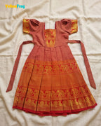 Girls Terracotta Red Kalyani Cotton Gown - PG749