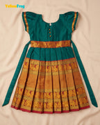 Girls Dark Green Kalyani Cotton Full Gown - PG756