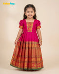 Girls Fuscia Pink Kalyani Cotton Gown - PG750