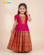 Girls Fuscia Pink Kalyani Cotton Gown - PG750