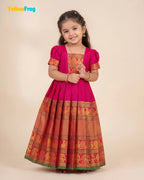 Girls Fuscia Pink Kalyani Cotton Gown - PG750