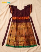 Girls Maroon Kalyani Cotton Full Gown - PG755