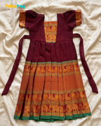 Girls Maroon Kalyani Cotton Gown - PG746
