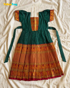 Girls Bottle Green Kalyani Cotton Gown - PG747