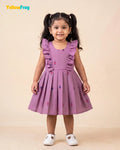 Girls Lilac Handloom Cotton Frock -CF452
