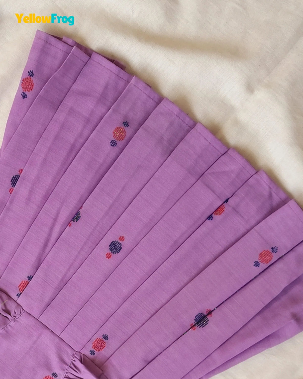 Girls Lilac Handloom Cotton Frock -CF452