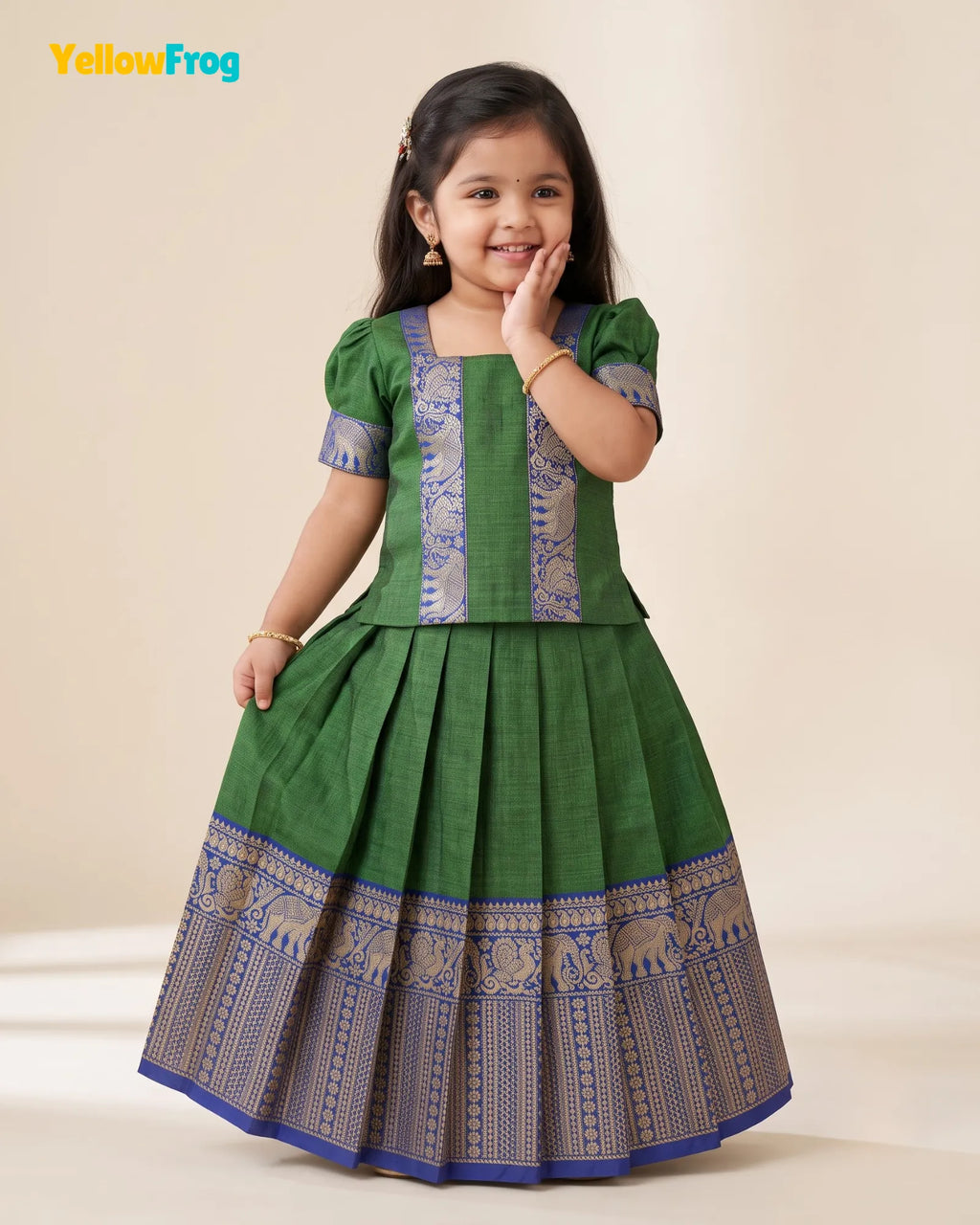Girls Narayanpet Cotton Pattu Pavadai - PPP2196