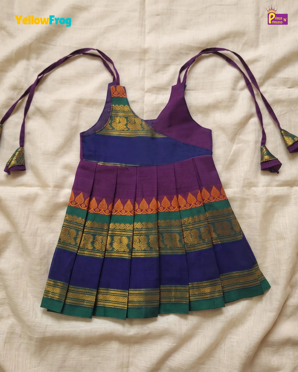 Newborn Voilet Chettinad Cotton Traditional Frock- LF2083