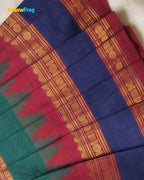 Newborn Teal Green Chettinad Cotton Traditional Frock- LF2081