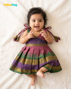 Newborn Onion Pink Chettinad Cotton Traditional Frock- LF2082