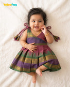 Newborn Onion Pink Chettinad Cotton Traditional Frock- LF2082