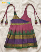 Newborn Onion Pink Chettinad Cotton Traditional Frock- LF2082