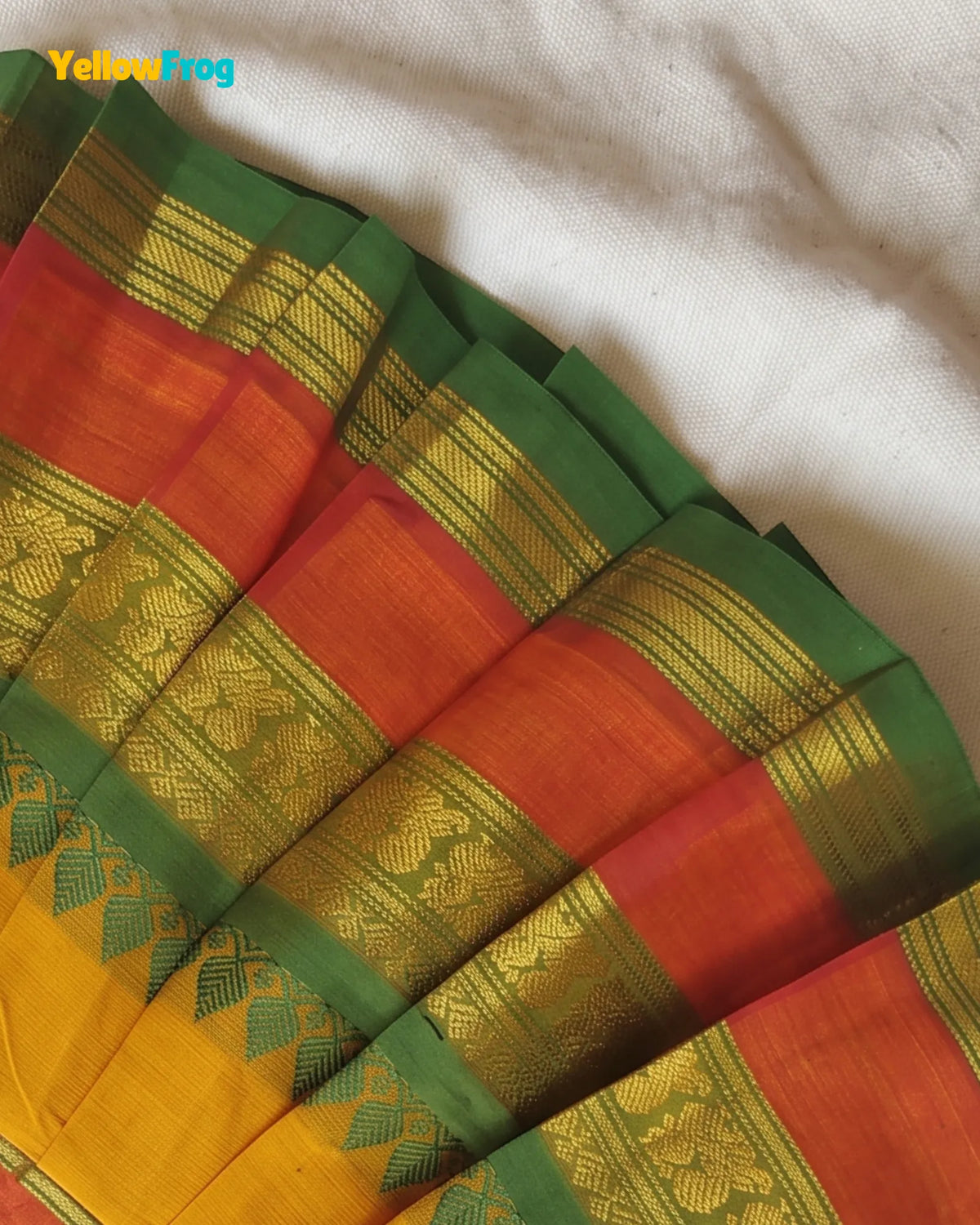 Newborn Mustard Yellow Chettinad Cotton Traditional Frock- LF2080