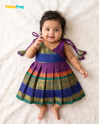Newborn Voilet Chettinad Cotton Traditional Frock- LF2083