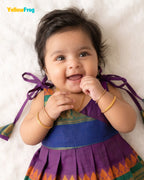 Newborn Voilet Chettinad Cotton Traditional Frock- LF2083